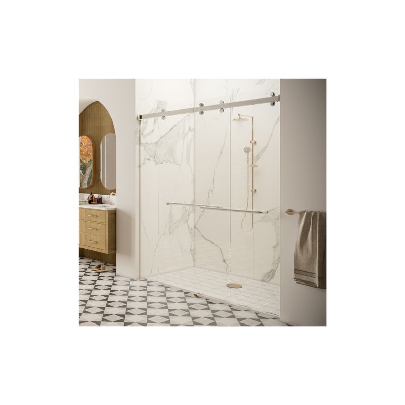 CRL Deluxe 180 Degree Cambridge Two Door Bypass Sliding Shower Door System-CAM73PS